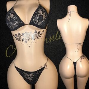 Black Lace Bikini Set